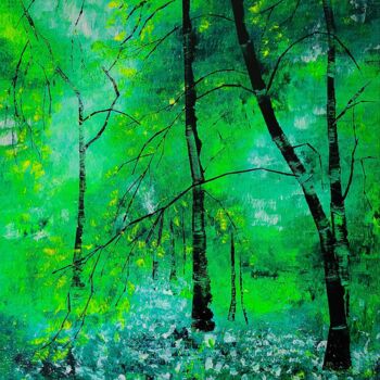제목이 "Earth is a mother"인 미술작품 Emmanuelle Donzé로, 원작, 아크릴 나무 들것 프레임에 장착됨