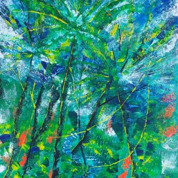 제목이 "Bruit jaune"인 미술작품 Emmanuelle Donzé로, 원작, 아크릴 나무 들것 프레임에 장착됨