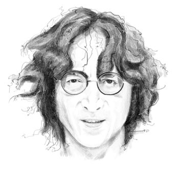 Digital Arts titled "John Lennon portrai…" by Empty St, Original Artwork, Digital Painting