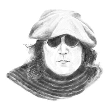 Digitale Kunst getiteld "John Lennon portrai…" door Empty St, Origineel Kunstwerk, Digitaal Schilderwerk