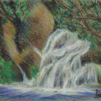 Σχέδιο με τίτλο "Waterfall in the Fo…" από Larissa Lukaneva, Αυθεντικά έργα τέχνης, Άλλος
