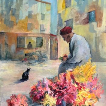 Painting titled "the merchant" by Engo, Original Artwork, Oil