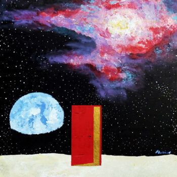 Картина под названием "la porta rossa" - Enrico Torricelli, Подлинное произведение искусства, Акрил Установлен на Деревянная…