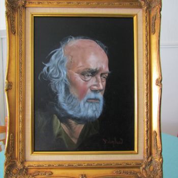 Pintura intitulada "vieille homme" por Eric Blanchard, Obras de arte originais, Óleo