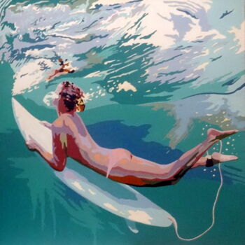 绘画 标题为“Duck dive 1” 由Eric Bourdon, 原创艺术品, 丙烯