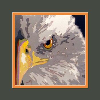 Malerei mit dem Titel "bald eagle" von Eric Bourdon, Original-Kunstwerk, Öl
