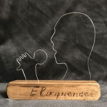 Скульптура под названием "Éloquence 2" - Eric Garnier, Подлинное произведение искусства, проволочный