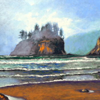 Painting titled "Lost Coast Reflecti…" by Eric Matranga, Original Artwork, Oil Mounted on Wood Stretcher frame