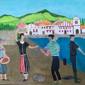 Painting titled "Pays basque Portua…" by Eric Pailhassard, Original Artwork, Acrylic