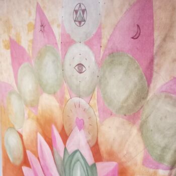 Pittura intitolato "lotus chakra sacral" da Eric Verly / Ylrev, Opera d'arte originale, Acrilico
