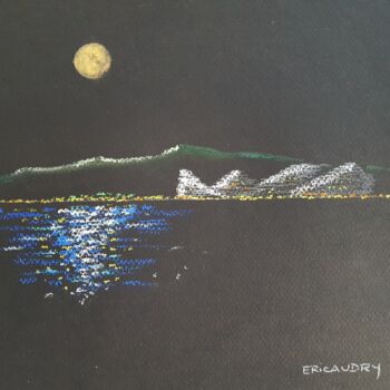 Disegno intitolato "Marina sous la plei…" da Eric Audry, Opera d'arte originale, Pastello
