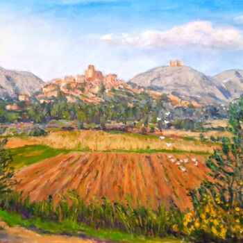 Pintura intitulada "View of Llabia" por Eric Delaval, Obras de arte originais, Óleo