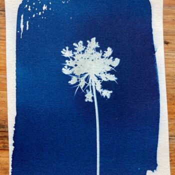 Fotografie mit dem Titel "cyanotype fleur d'o…" von Erick Philippe (eikioo), Original-Kunstwerk, Nicht bearbeitete Fotografie