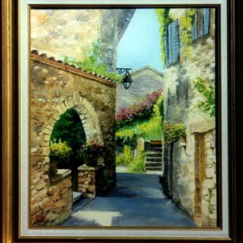 Painting titled "rue de provence" by Eric Sabatier, Original Artwork, Oil