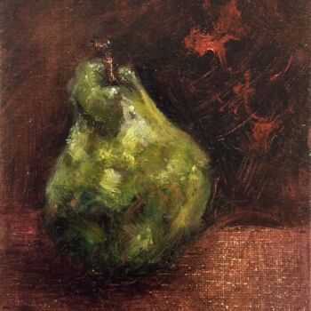 Painting titled "Pearl of the Orchard" by Erika Von Gaal, Original Artwork, Oil Mounted on Cardboard