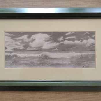 Drawing titled "Sea" by Erkan Ertan, Original Artwork, Charcoal