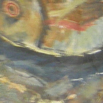 Painting titled "pięć ryb" by Eryk Maler, Original Artwork, Oil