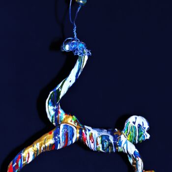 Rzeźba zatytułowany „Plastered man juggl…” autorstwa Esmeralda Skverer, Oryginalna praca, Polimerowa glina