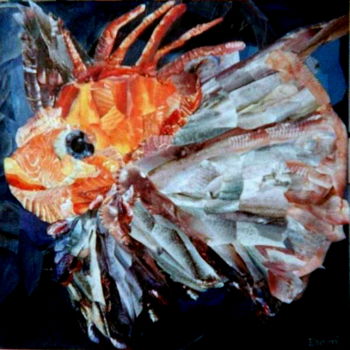 Colagens intitulada "HOG FISH" por Esmeri, Obras de arte originais, Colagens