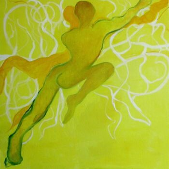 Peinture intitulée "Dancer Crossing, Ye…" par Esther Garcia Eder, Œuvre d'art originale