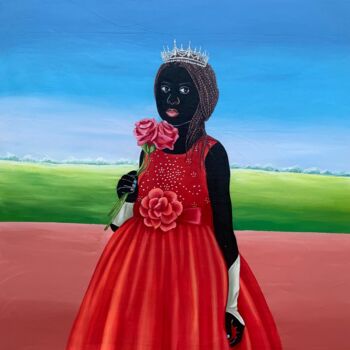 Malerei mit dem Titel "Regal Memory II" von Esther Oyeyemi, Original-Kunstwerk, Acryl
