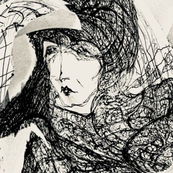 「Em Busca de Si」というタイトルの描画 Ethel Feldmanによって, オリジナルのアートワーク, ジェルペン