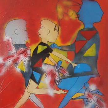 Schilderij getiteld "Danse et mouvement…" door Étienne Dupé, Origineel Kunstwerk, Acryl