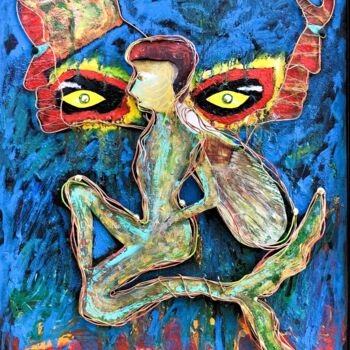 Painting titled "homme poison" by Étienne Dupé, Original Artwork, Acrylic