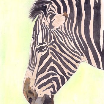 「zebra」というタイトルの絵画 Ellen Hendrikxによって, オリジナルのアートワーク, 水彩画