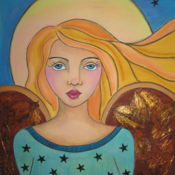 Painting titled "angelina" by Ellen Hendrikx, Original Artwork, Acrylic