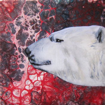 Pittura intitolato "polar bear" da Ellen Hendrikx, Opera d'arte originale, Acrilico