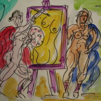绘画 标题为“Femmes grecques pei…” 由Eugenio Otero Vilchez, 原创艺术品, 油
