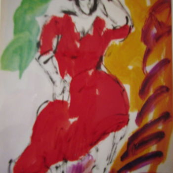 绘画 标题为“Danseuse de flamenco” 由Eugenio Otero Vilchez, 原创艺术品, 油