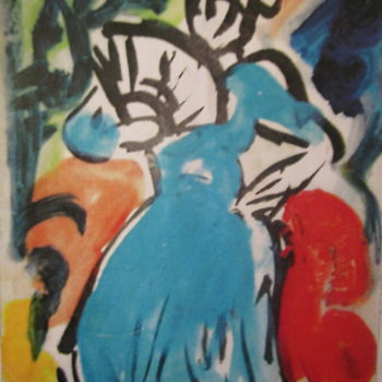 Картина под названием "Danseuse de flamenco" - Eugenio Otero Vilchez, Подлинное произведение искусства, Масло