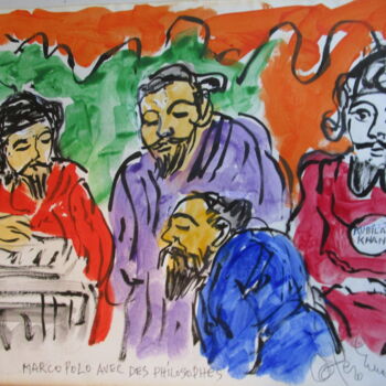 「Marco Polo avec les…」というタイトルの絵画 Eugenio Otero Vilchezによって, オリジナルのアートワーク, オイル