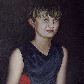 Painting titled "Inga" by Geka2005, Original Artwork, Oil
