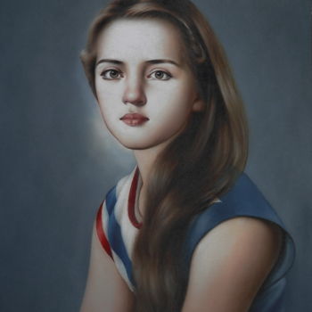 Painting titled "Портрет неизвестной." by Geka2005, Original Artwork, Oil