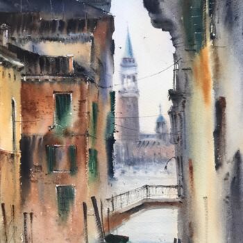 Pintura intitulada "Venice, Italy" por Eugenia Gorbacheva, Obras de arte originais, Aquarela