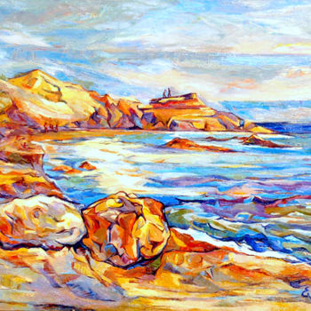Peinture intitulée "Au bord de mer mer…" par Eva Ars, Œuvre d'art originale, Huile