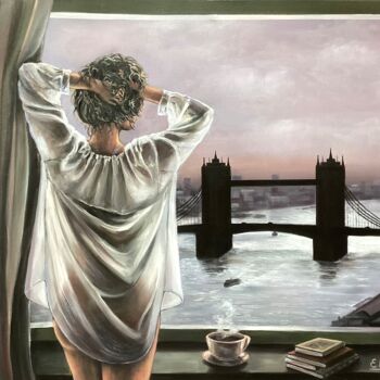 Pintura titulada "Morning Reverie: Lo…" por Eva Bazhenova, Obra de arte original, Oleo