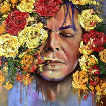 Painting titled "Blooming Stardust:…" by Eva Bazhenova, Original Artwork, Oil