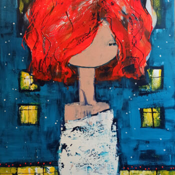 Картина под названием "Primera nevada" - Eva Hidalgo, Подлинное произведение искусства, Акрил Установлен на Деревянная рама…