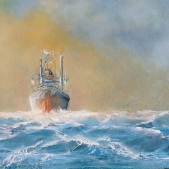 제목이 "Корабль в штормовом…"인 미술작품 Eva Lazaryan로, 원작, 기름