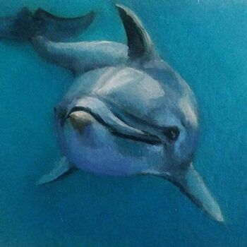 Pittura intitolato "Dolphin" da Eva Lazaryan, Opera d'arte originale, Olio