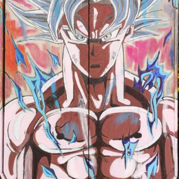 Peinture intitulée "Goku Ultra Instinct" par Eva Pantera, Œuvre d'art originale, Acrylique