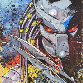 Painting titled "Predator Pop Geek A…" by Eva Pantera, Original Artwork, Acrylic