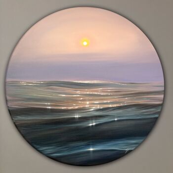 Painting titled "Dreaming" by Eva Volf, Original Artwork, Oil Mounted on Wood Stretcher frame