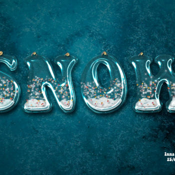 Digitale Kunst getiteld "Snow - Снег" door Inna Ieroglifova, Origineel Kunstwerk, 2D Digital Work