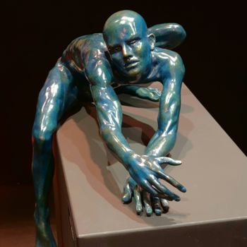 Sculpture titled "Bleu Nuit." by Eva Czaplicki, Original Artwork, Bronze