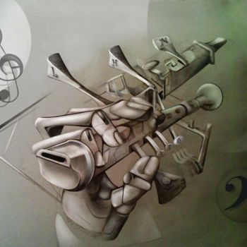 Malarstwo zatytułowany „flauto-1.jpg” autorstwa Evaldo Amatizi, Oryginalna praca